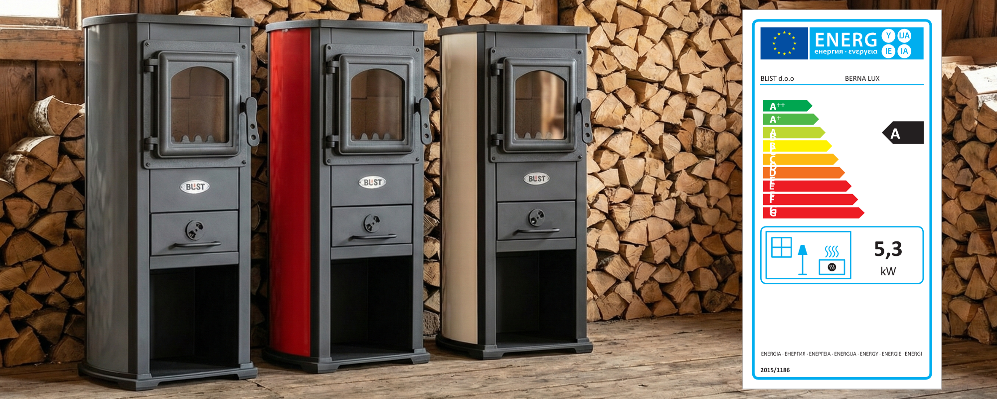 Piec żeliwny koza kominek BLIST EKONOMIK / BERNA LUX 5,3 kW ANTRACYT — 12