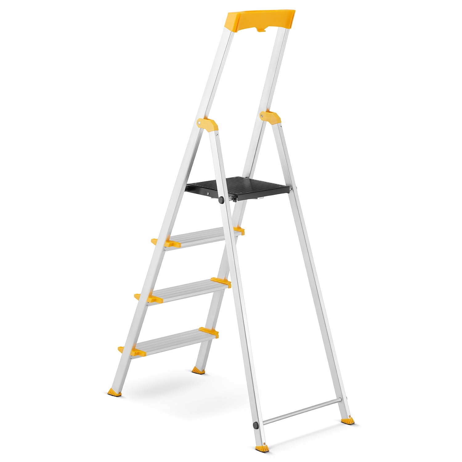Drabina aluminiowa jednostronna 4 stopniowa DRABEST MAX szerokie stopnie — 3