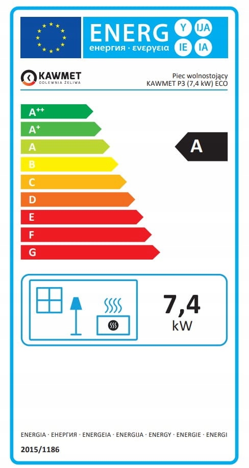 Piec piecyk kominek żeliwny koza KAWMET P3 ECO 7,4 kW wolnostojący — 4