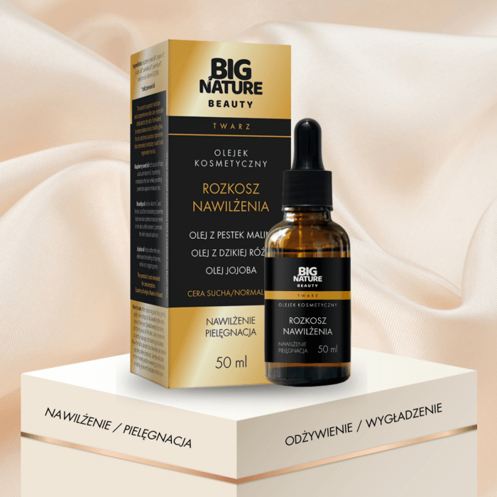 Olejek do twarzy nawilżenie pielęgnacja (olej z malin, róży, jojoba) 50ml - BIG NATURE BEAUTY