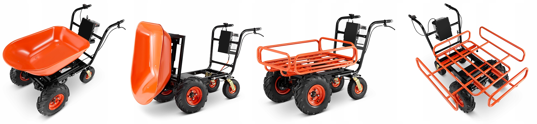 Taczka elektryczna budowlana koleba ogrodowa BAUMR-AG 2w1 120 L 300 kg 40 V — 10