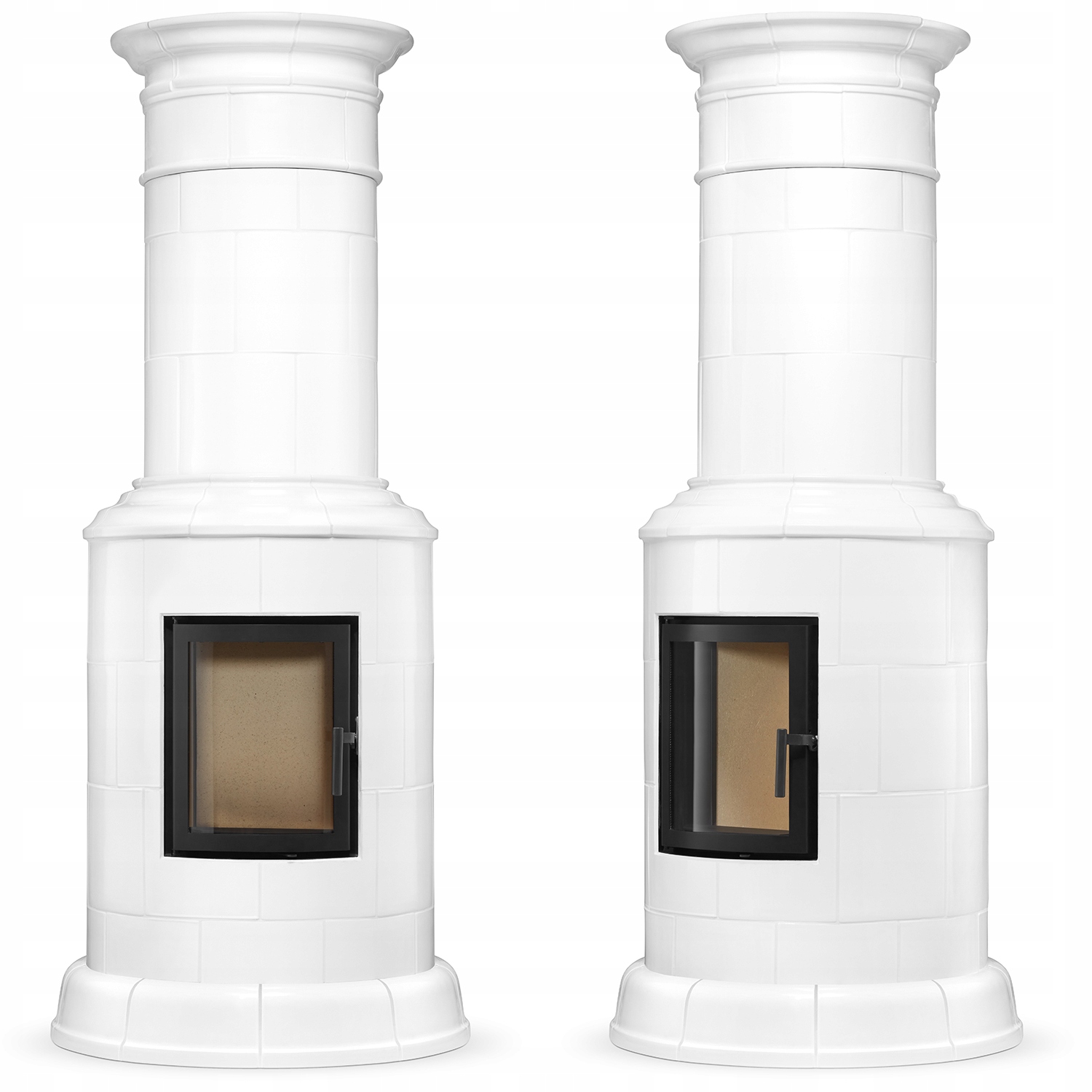 Piec kominek piecyk koza kaflowy okrągły ceramiczny obudowa kominkowa PARIS
