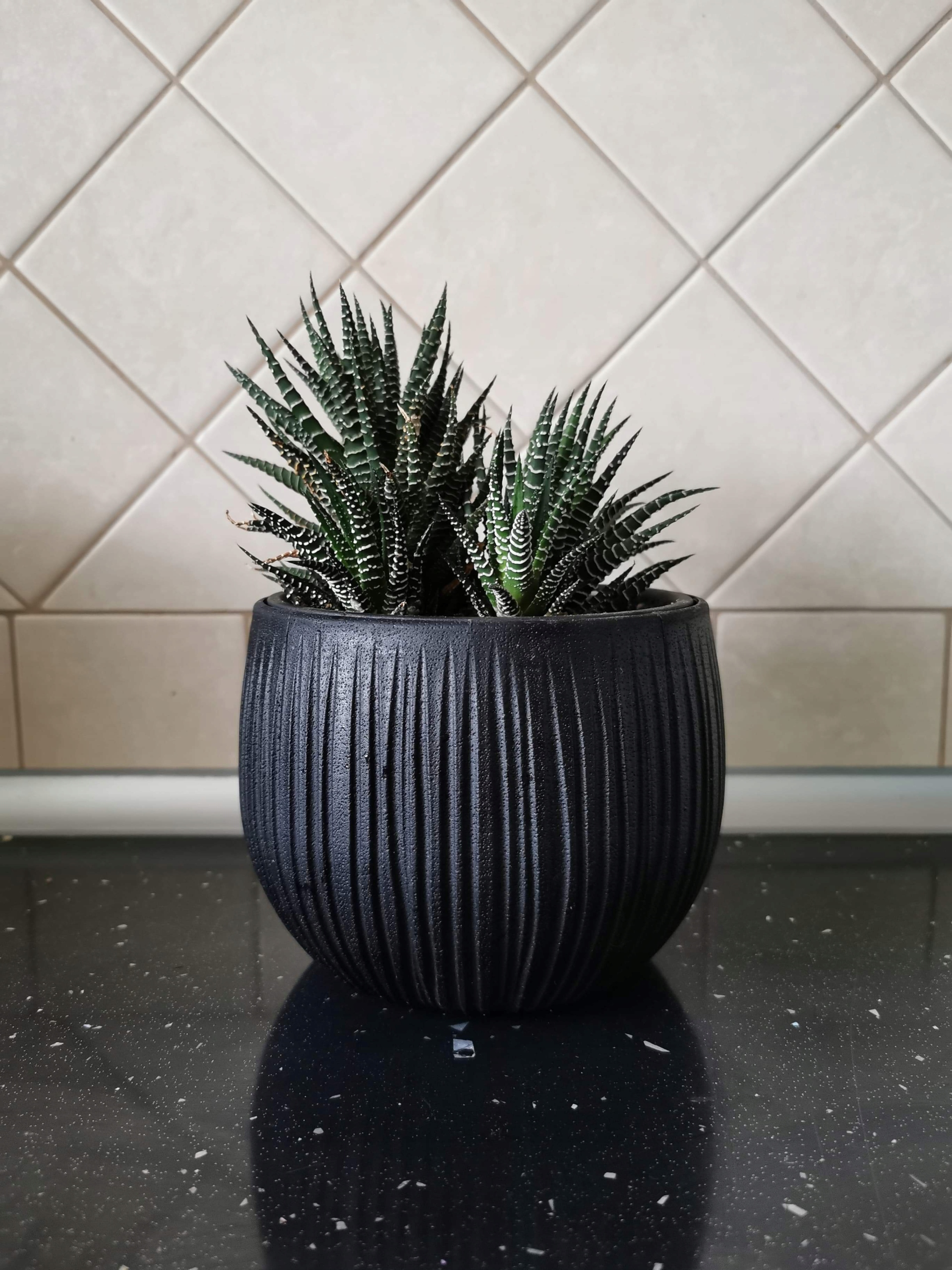 Doniczka kula Beton Bowl DKB180 z wkładem | Czarny beton — 12