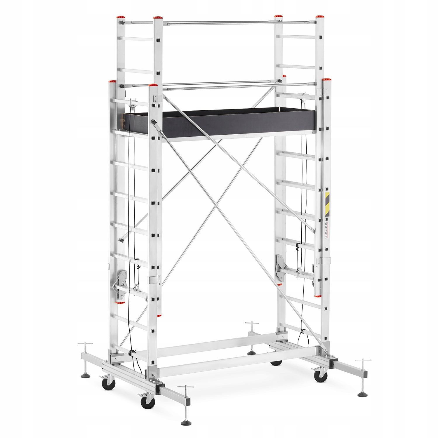 Rusztowanie aluminiowe jezdne wysuwane z linką składane HIGHER 2x7 4,3m — 5