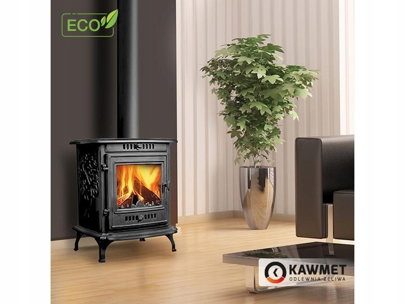 Piec piecyk kominek żeliwny wolnostojący koza KAWMET P10 ECO 6,8 kW k7 — 3