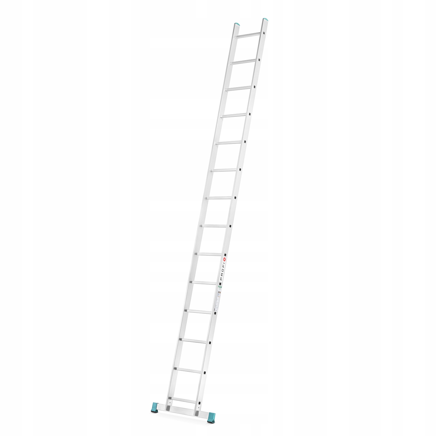 Drabina aluminiowa przystawna ALOSS mocna TUV 1x14 - 3,98m + stabilizator — 3
