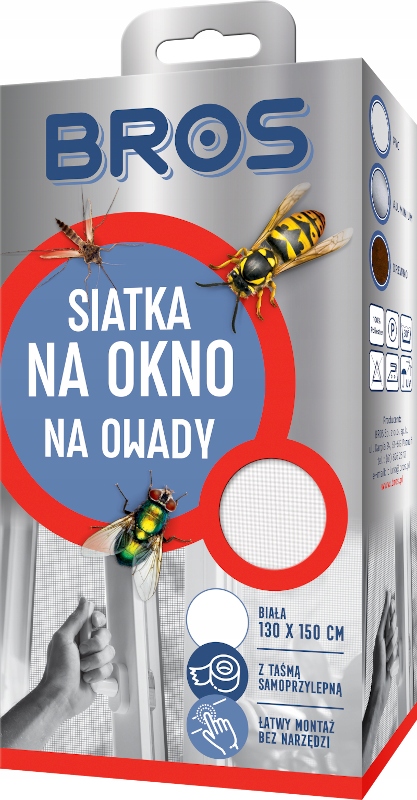 BROS Siatka na okno 150x180 - biała — 2