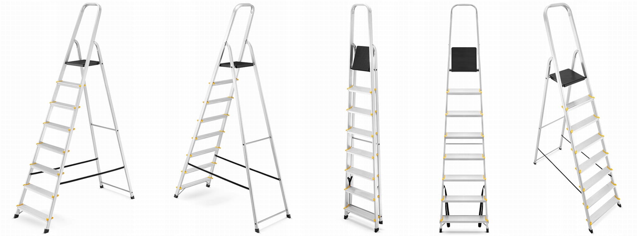 Drabina aluminiowa domowa jednostronna profesjonalna HIGHER 8 stopni 150kg — 9