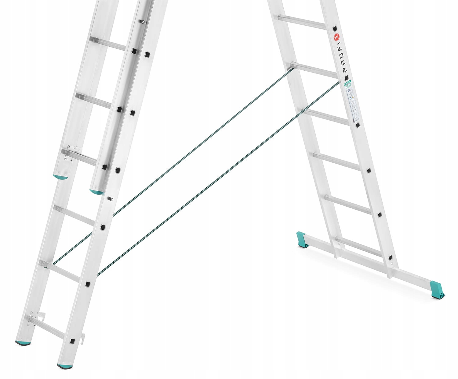Drabina aluminiowa 3x12 wielofunkcyjna MOCNA 7,96m uniwersalna 150kg — 8