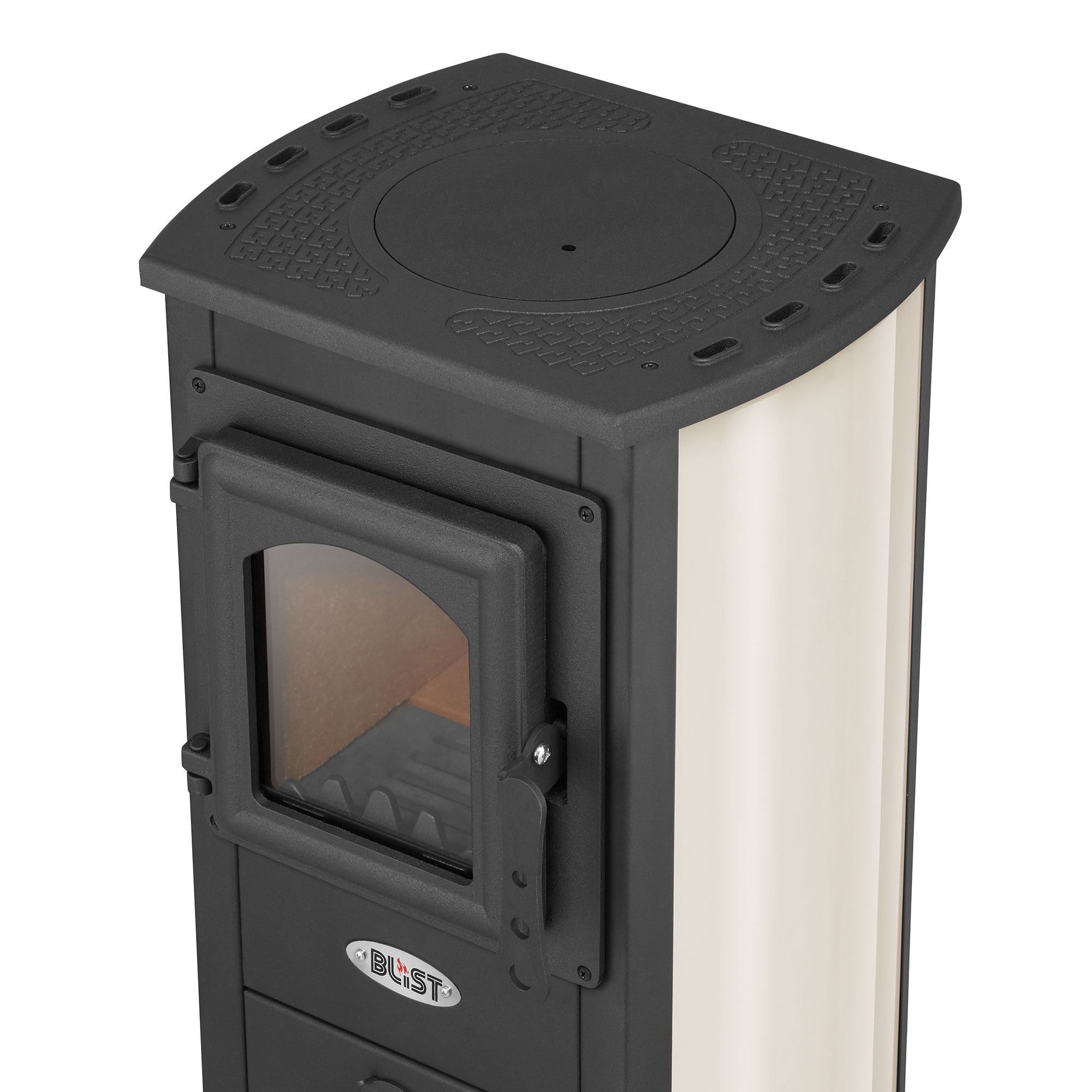 Piec stalowy kominek wolnostojący BLIST Ekonomik Lux / BERNA LUX 8,5 kW beż — 10