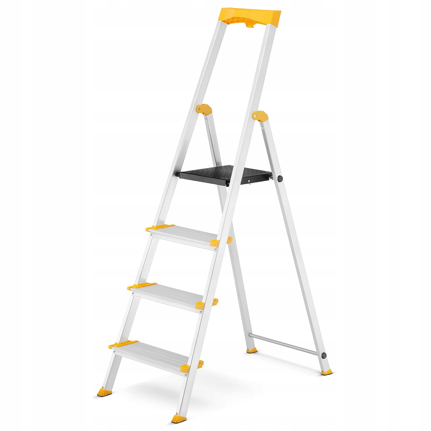 Drabina aluminiowa jednostronna 4 stopniowa DRABEST MAX szerokie stopnie — 2