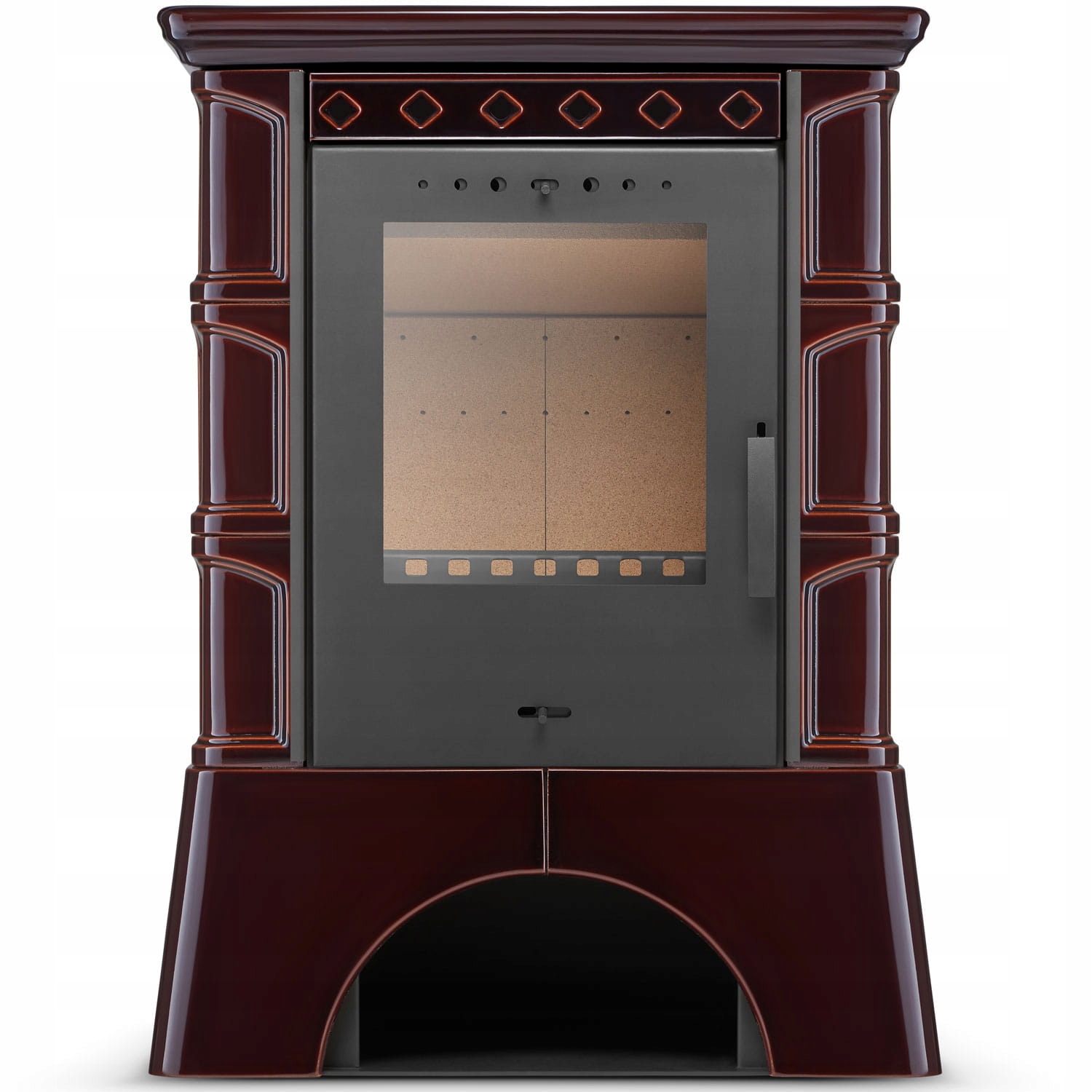 Piec kominek kaflowy wolnostojący koza ATOL 10 kW kolor brown — 2