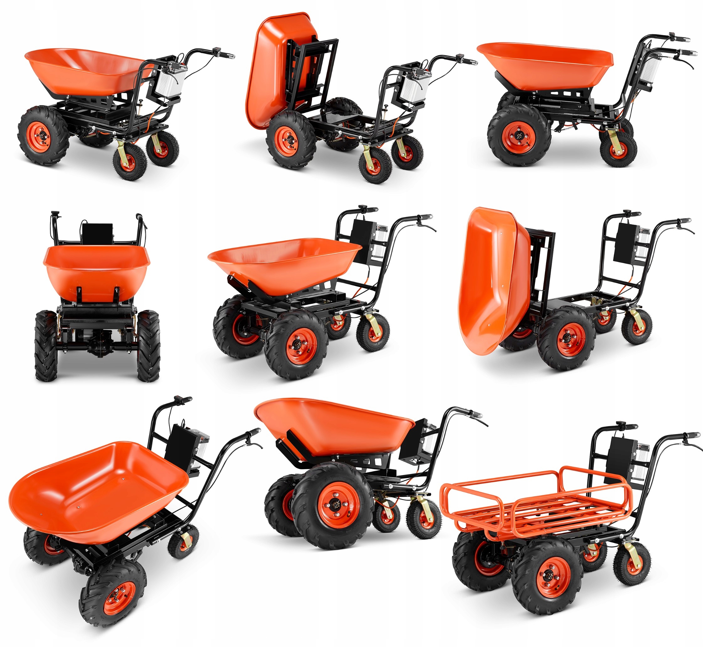 Taczka elektryczna budowlana koleba ogrodowa BAUMR-AG 2w1 120 L 300 kg 40 V — 11