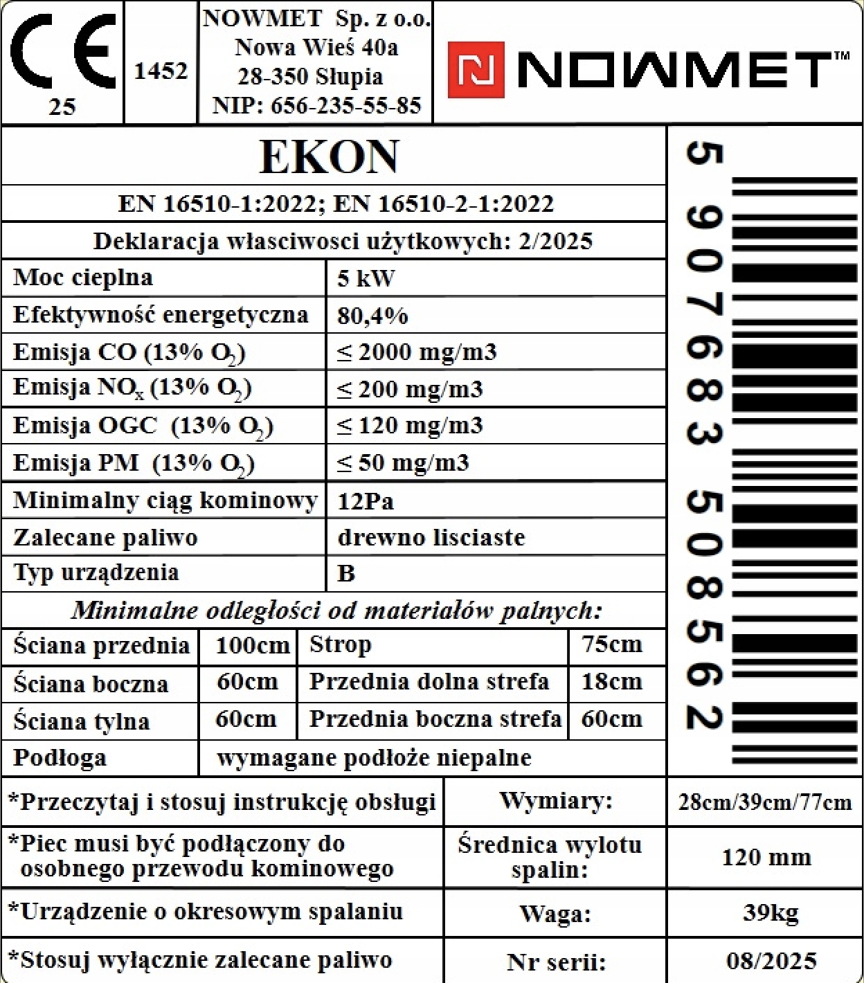 Piec kominek szamotowy stalowy koza EKOPROJEKT 8kW — 13