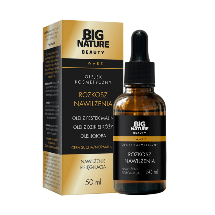 Olejek do twarzy nawilżenie pielęgnacja (olej z malin, róży, jojoba) 50ml - BIG NATURE BEAUTY — 2