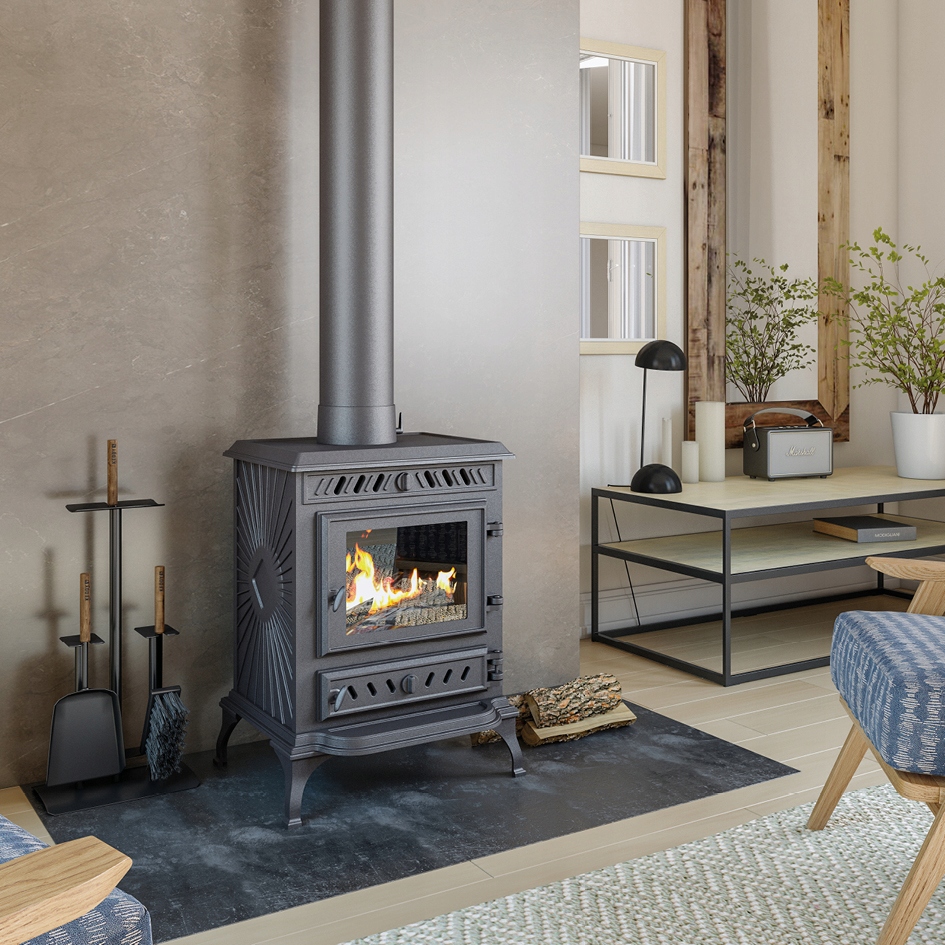 Piec piecyk kominek żeliwny koza KAWMET P3 ECO 7,4 kW wolnostojący — 14