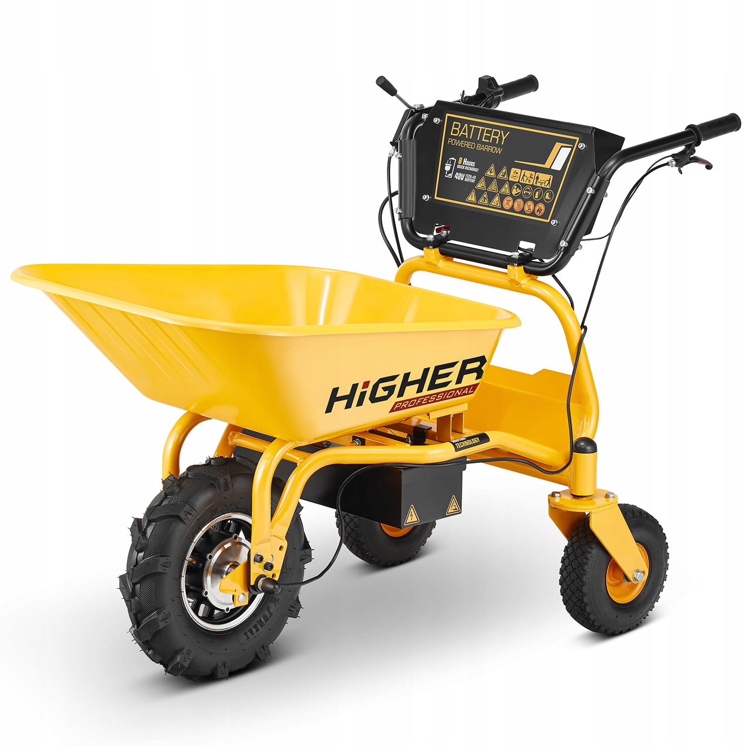 Taczka ogrodowa elektryczna budowlana wozidło HIGHER 500W 150kg 120L 48V — 2
