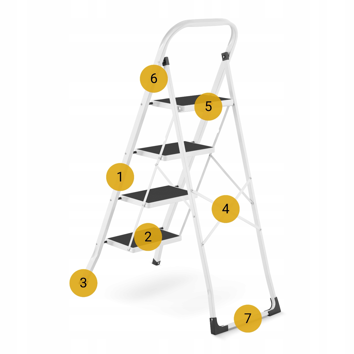 Drabina domowa lekka składana stalowa drabinka schodki 3 stopnie HIGHER BI — 6
