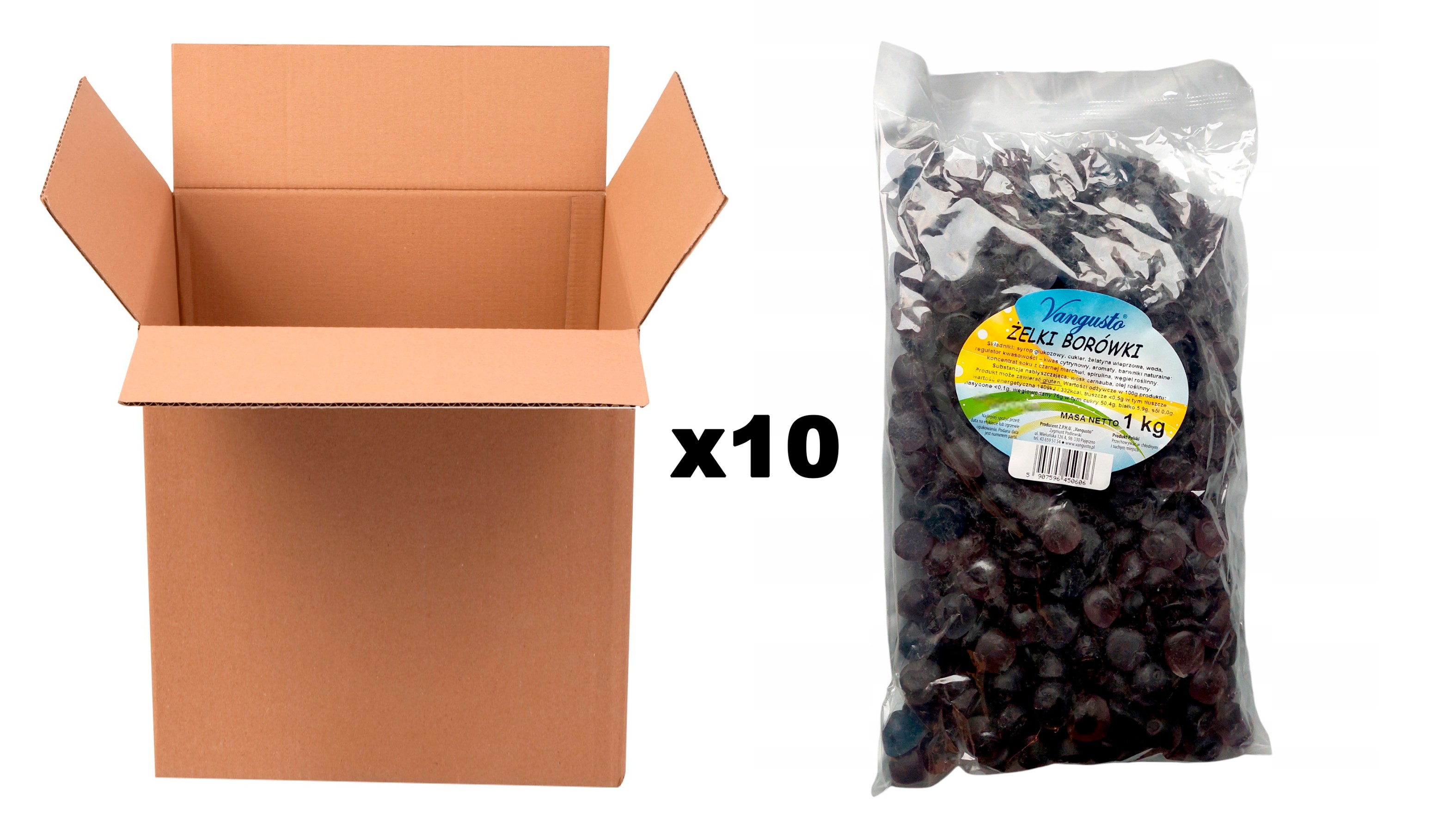 Żelki Vangusto 10x1kg Borówki