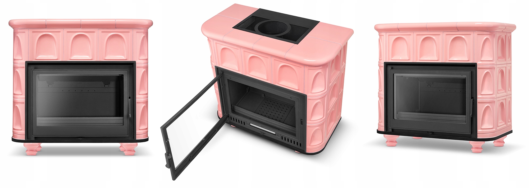 Piec kaflowy kominek koza żeliwny wkład FLORENCJA Barbie Pink — 3