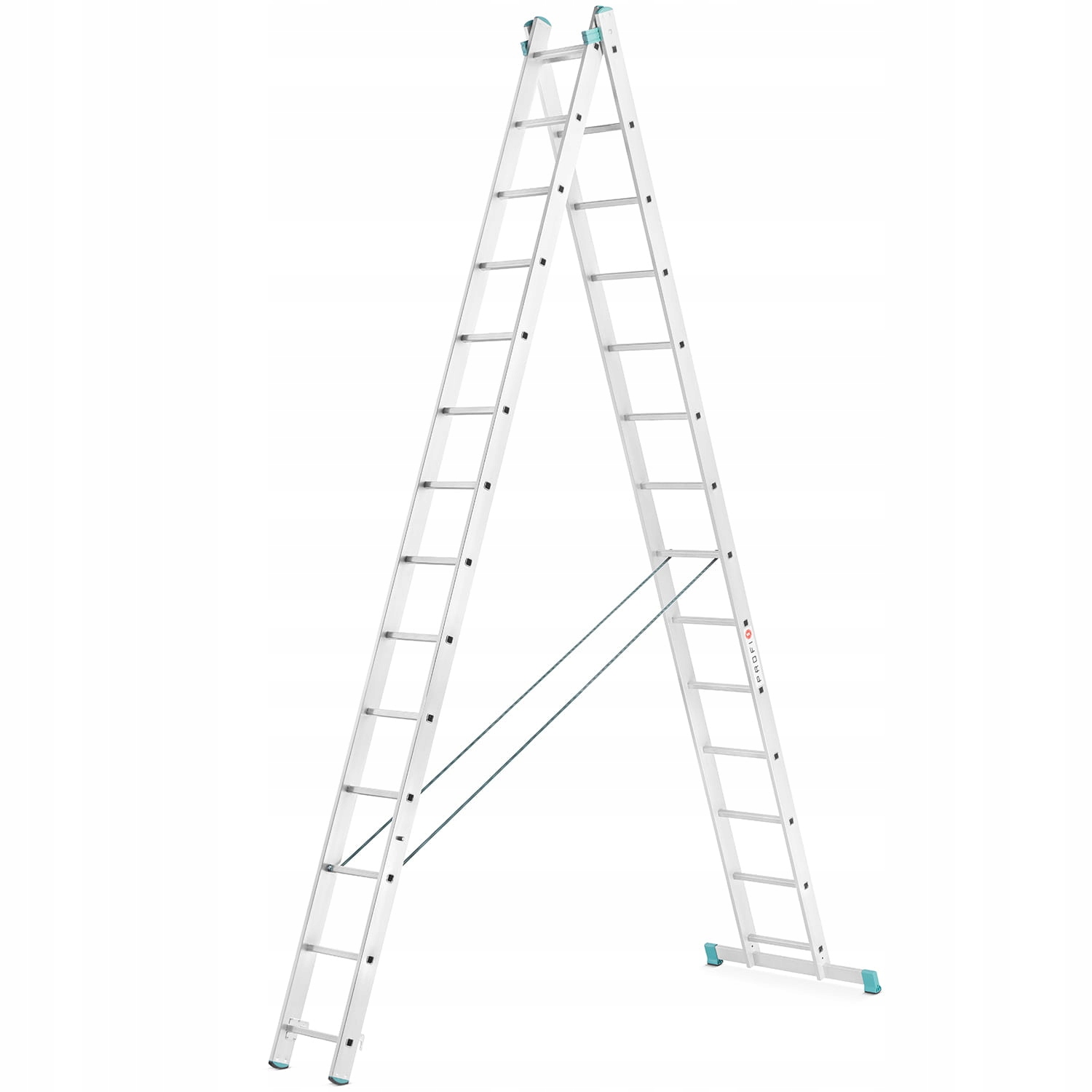 Drabina aluminiowa profesjonalna ALOSS rozsuwana 2x14 TUV 150kg — 2