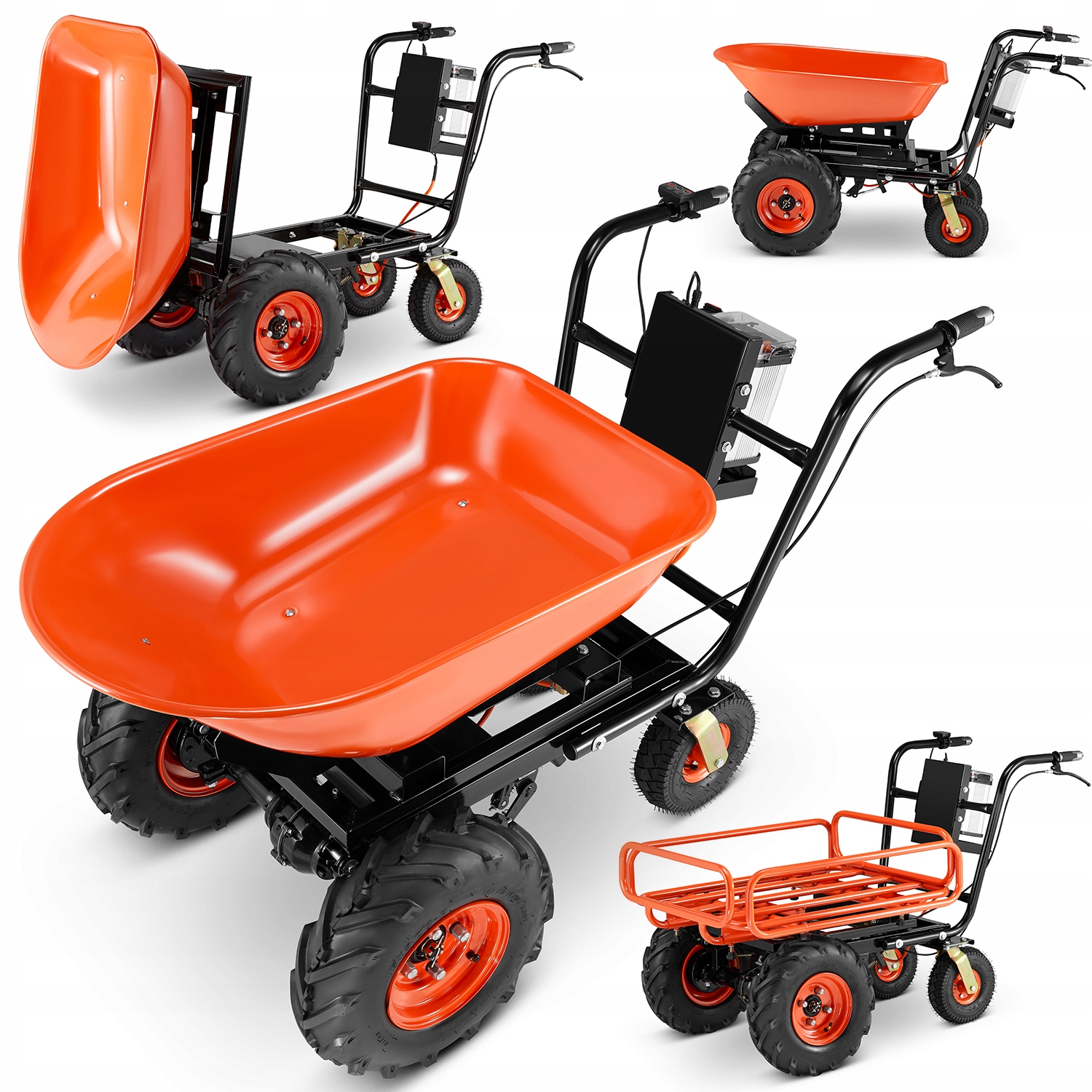 Taczka elektryczna budowlana koleba ogrodowa BAUMR-AG 2w1 120 L 300 kg 40 V