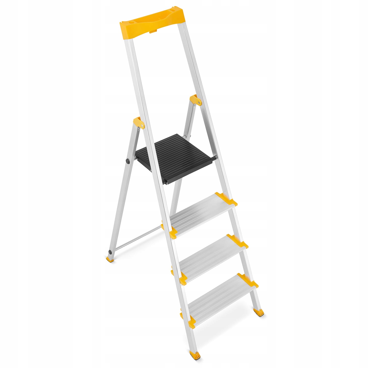 Drabina aluminiowa jednostronna 4 stopniowa DRABEST MAX szerokie stopnie — 6