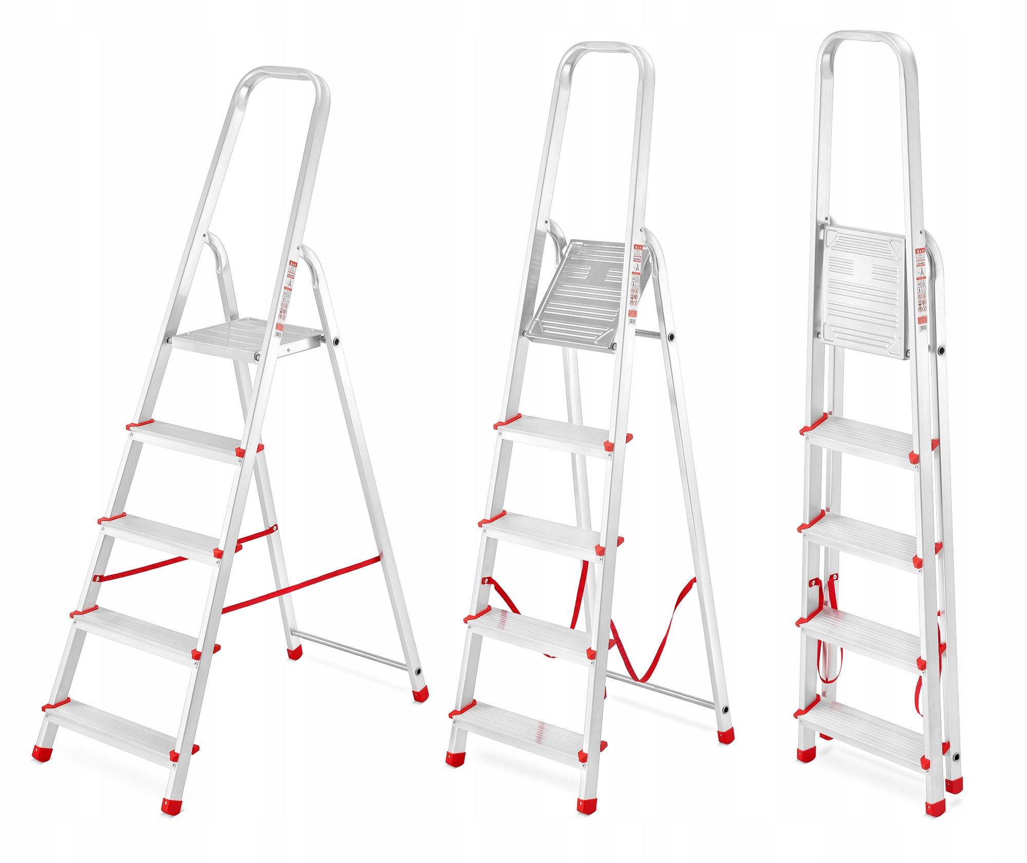 DRABINA domowa 8 stopniowa aluminiowa HIGHER — 9