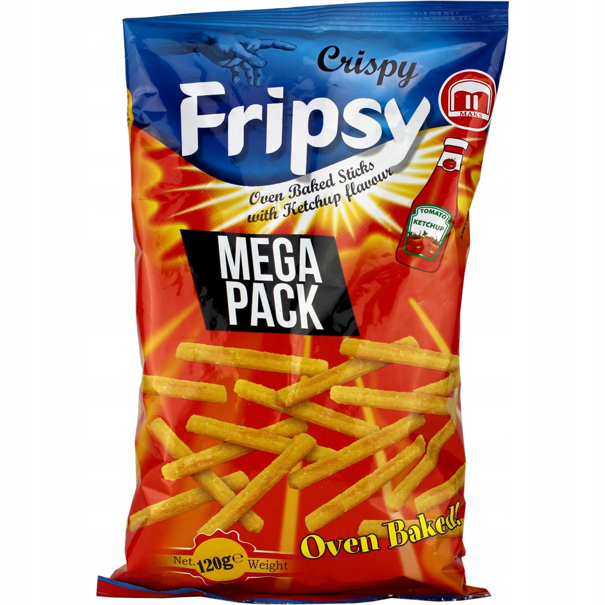 Fripsy Pieczone Paluszki Ketchupowe MEGA PACK 3x120g — 2