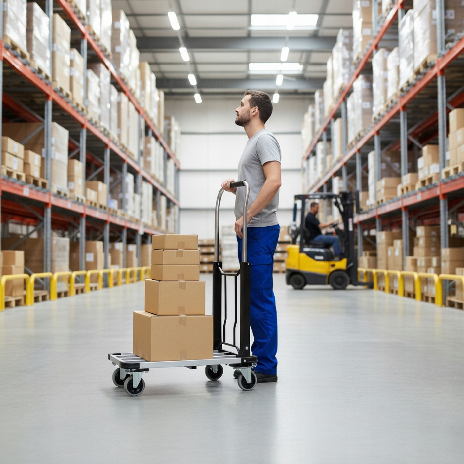 Wózek platformowy aluminiowy składany transportowy magazynowy HIGHER 150kg — 7