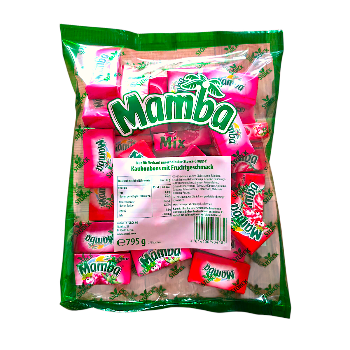 Guma do żucia Mamba Mix rozpuszczalna owocowa 795g