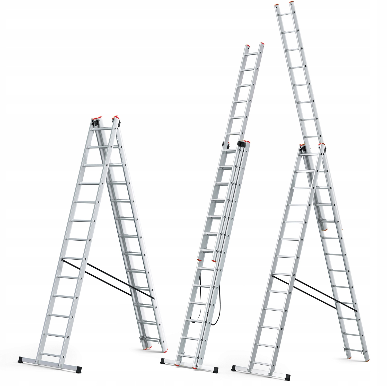Drabina aluminiowa wielofunkcyjna 3x13 HIGHER na schody PRO + GRATIS