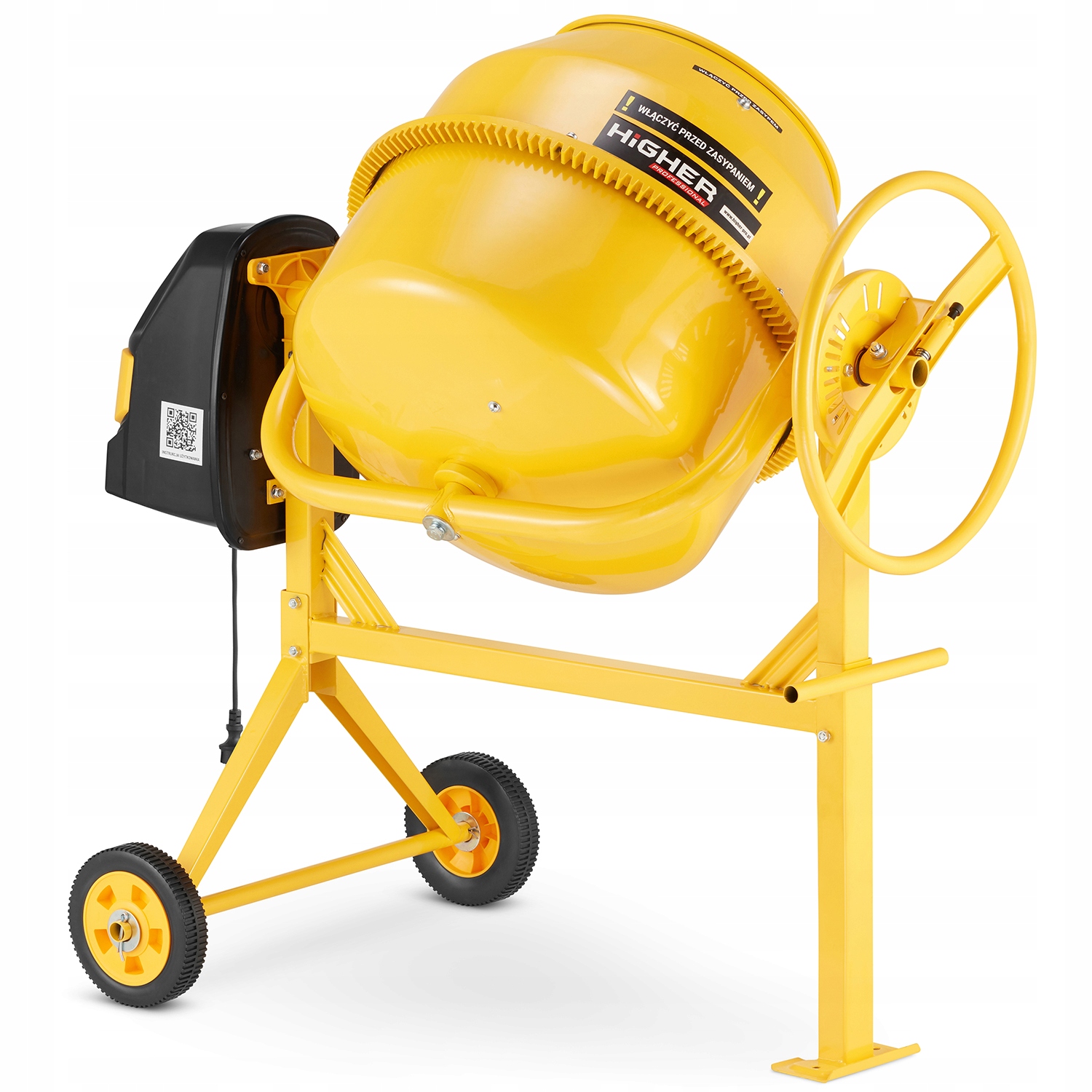 Betoniarka budowlana HIGHER mieszarka 120L 650W 230V żeliwny wieniec — 3