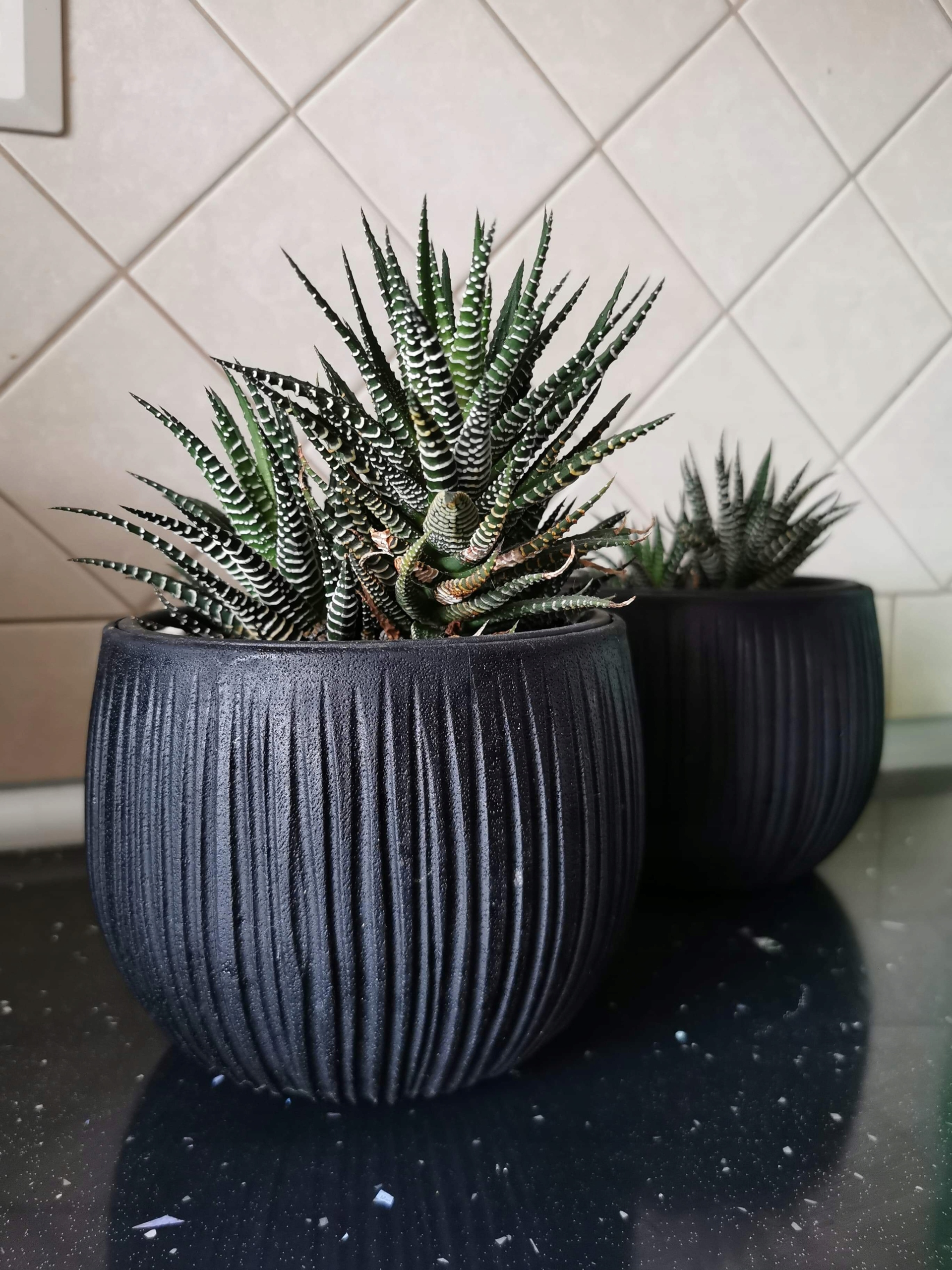 Doniczka kula Beton Bowl DKB180 z wkładem | Czarny beton — 11
