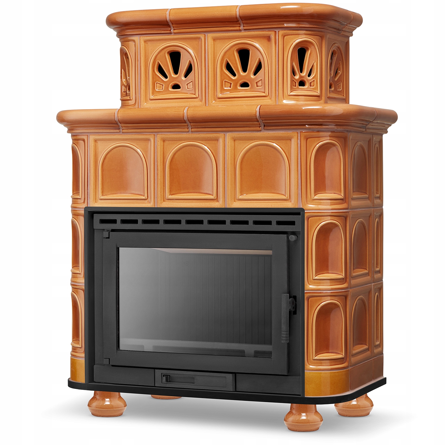 Piec kominek piecyk koza kaflowy ceramiczny obudowa kominkowa SALZBURG honey — 4