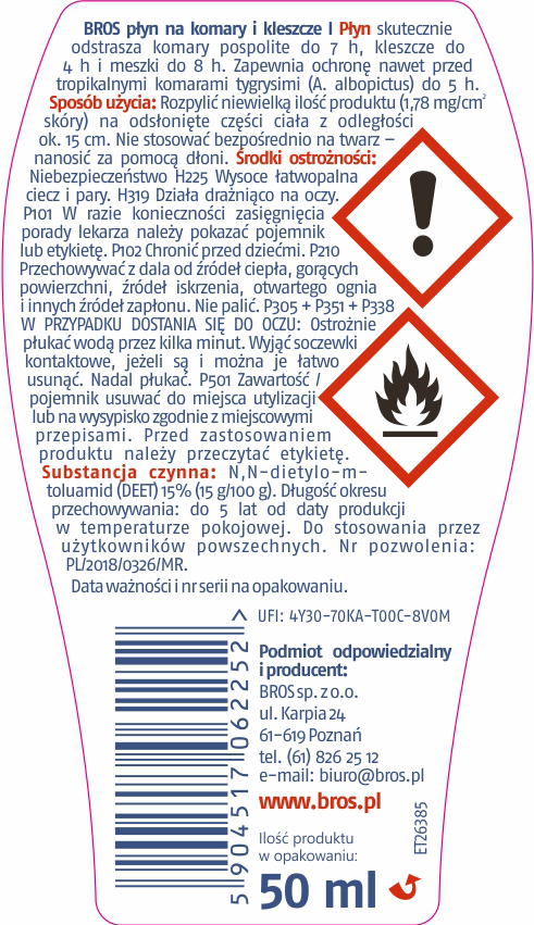 BROS Płyn na komary i kleszcze 50ml — 2
