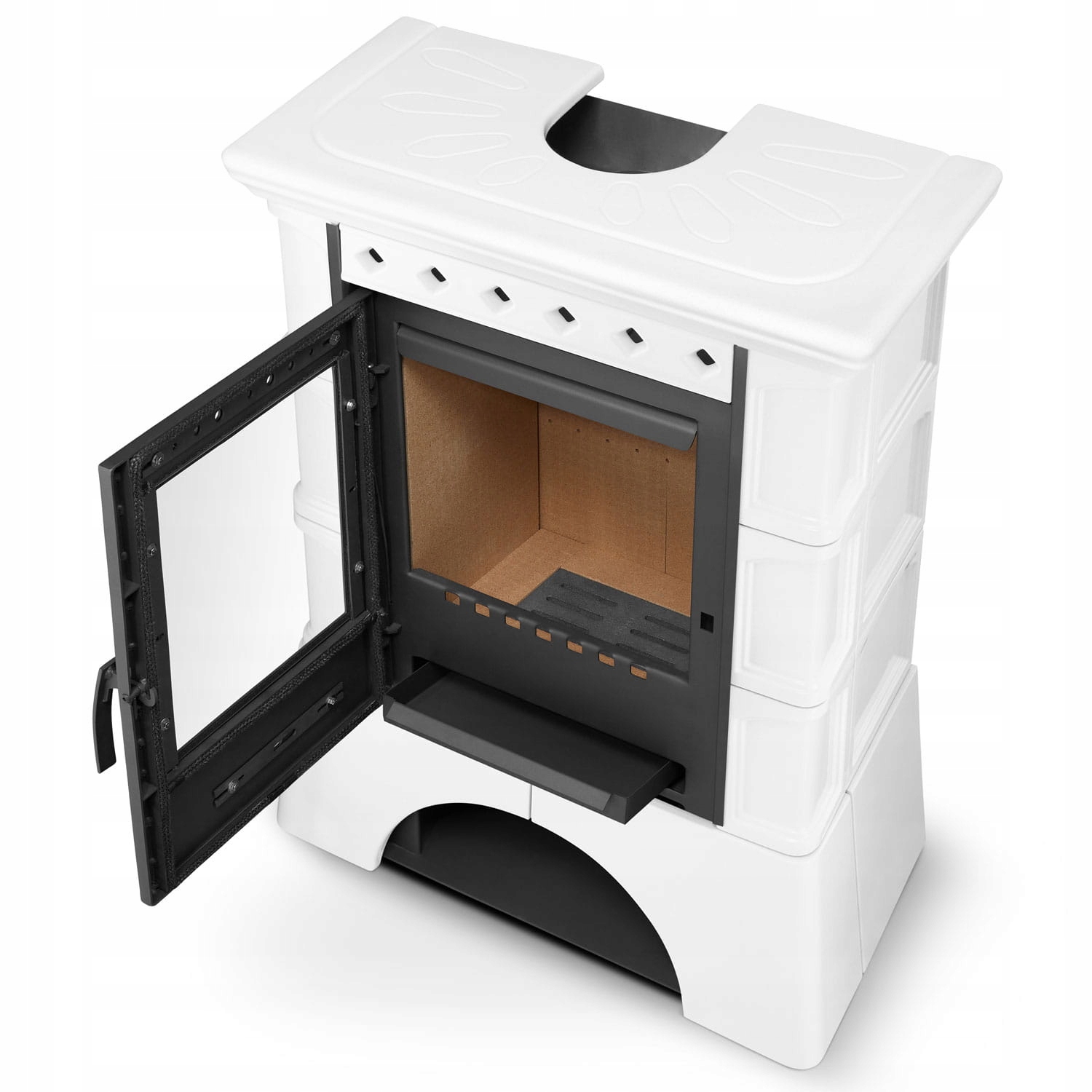 Piec kominek kaflowy wolnostojący koza ATOL 10 kW kolor ivory — 3
