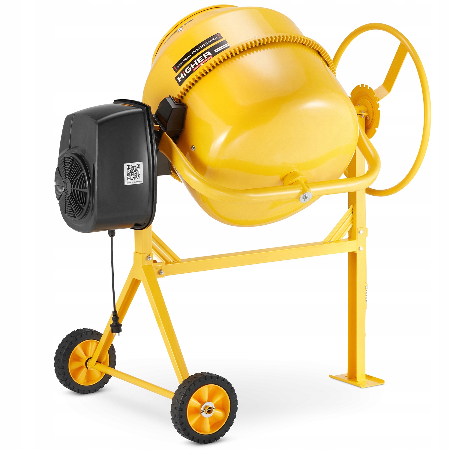 Betoniarka budowlana HIGHER mieszarka 200L 1500W 230V żeliwny wieniec — 4