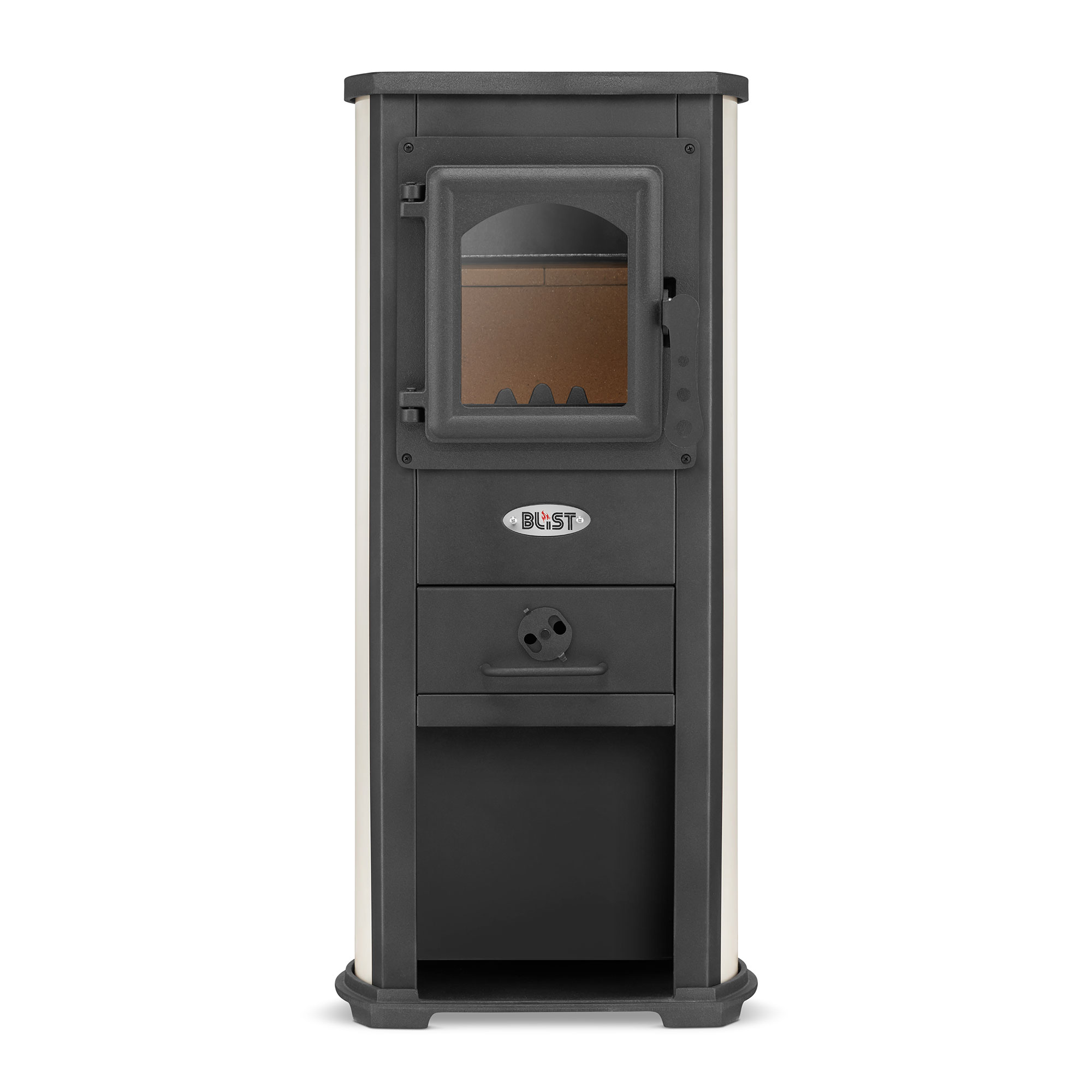 Piec stalowy kominek wolnostojący BLIST Ekonomik Lux / BERNA LUX 8,5 kW beż — 7