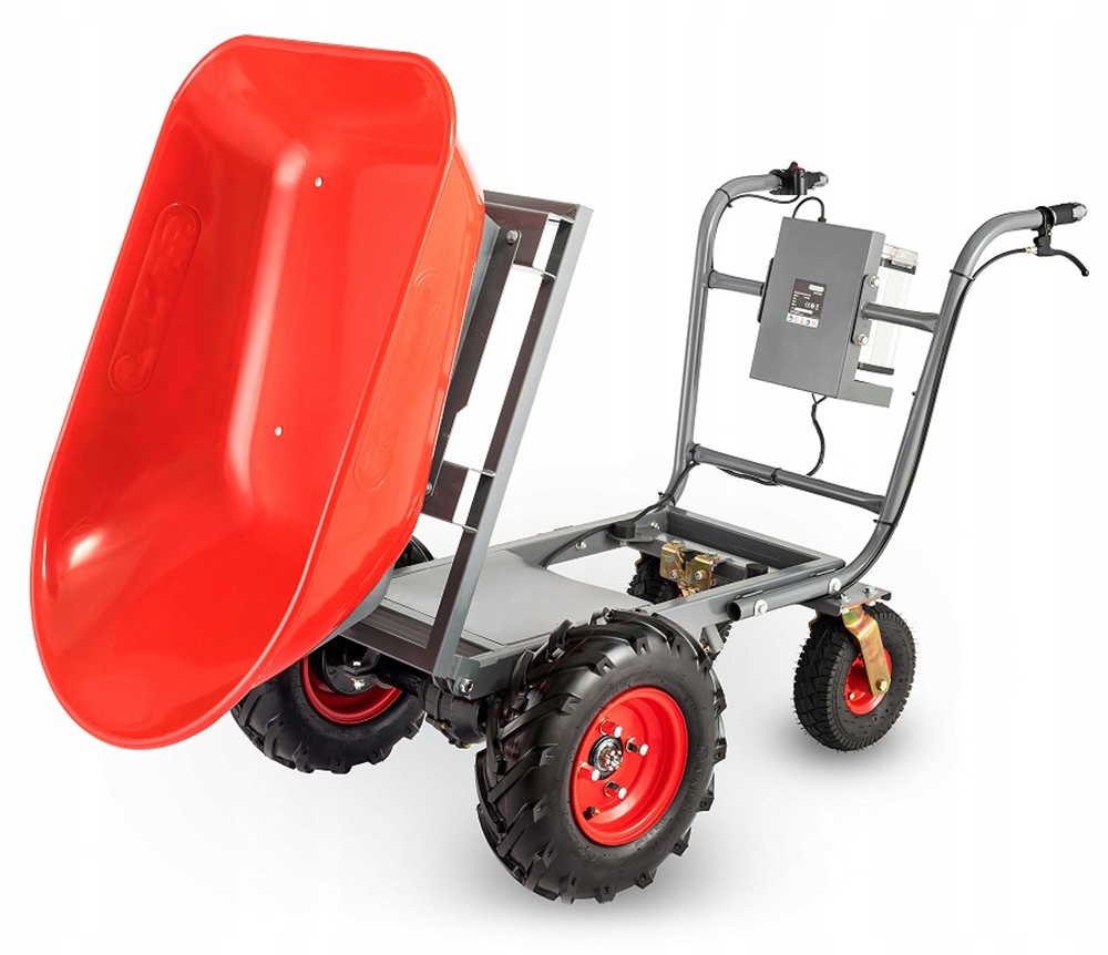 Taczka elektryczna budowlana koleba ogrodowa BAUMR-AG 2w1 120 L 300 kg 40 V — 12