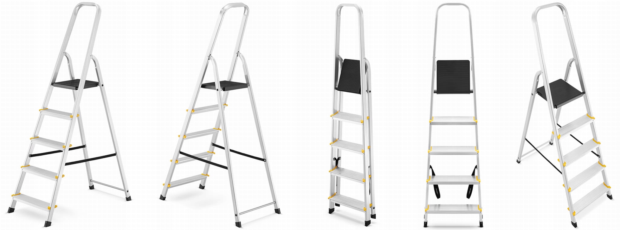Drabina aluminiowa domowa jednostronna profesjonalna HIGHER 5 stopni 150kg — 14