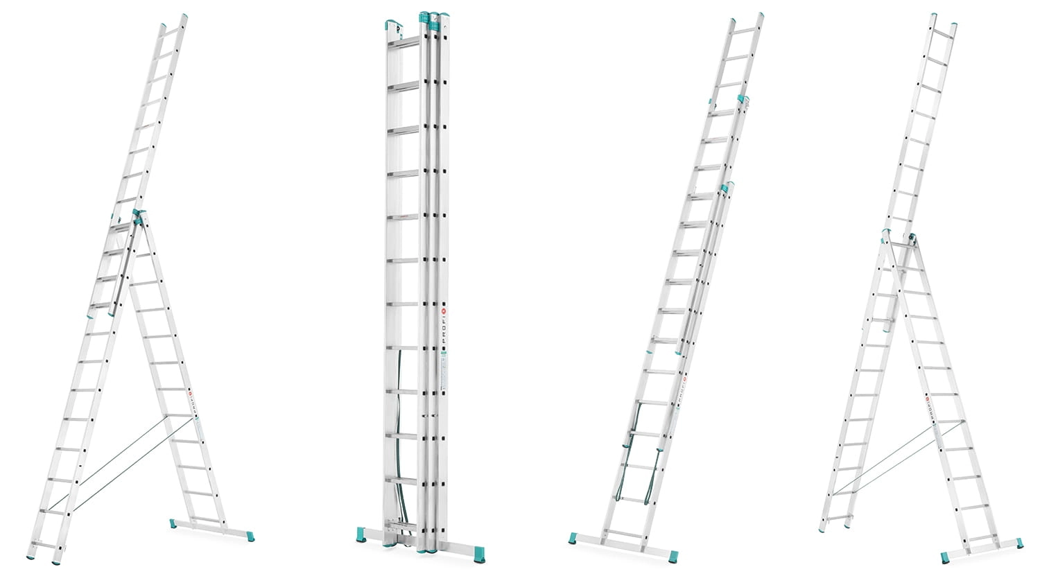 Drabina aluminiowa 3x12 wielofunkcyjna MOCNA 7,96m uniwersalna 150kg — 6