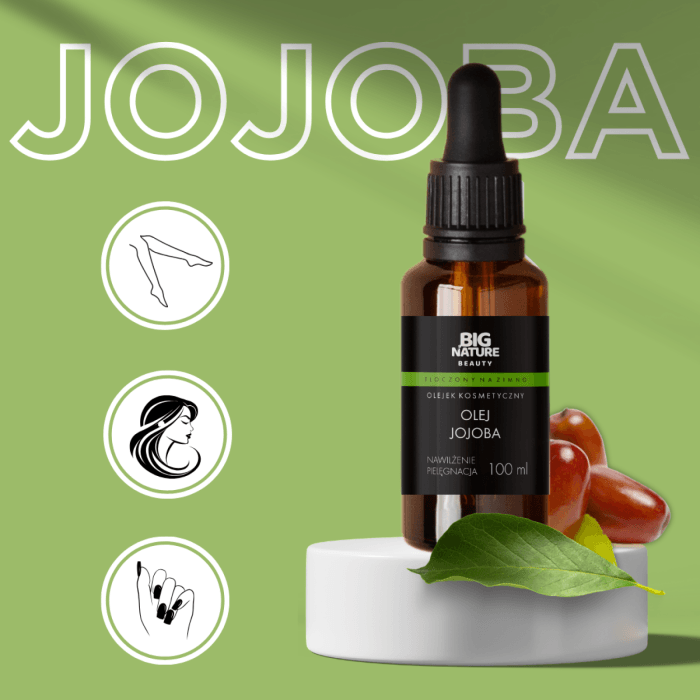 Olejek jojoba pielęgnacja odżywienie (włosy twarz paznokcie ciało) 100ml - BIG NATURE BEAUTY