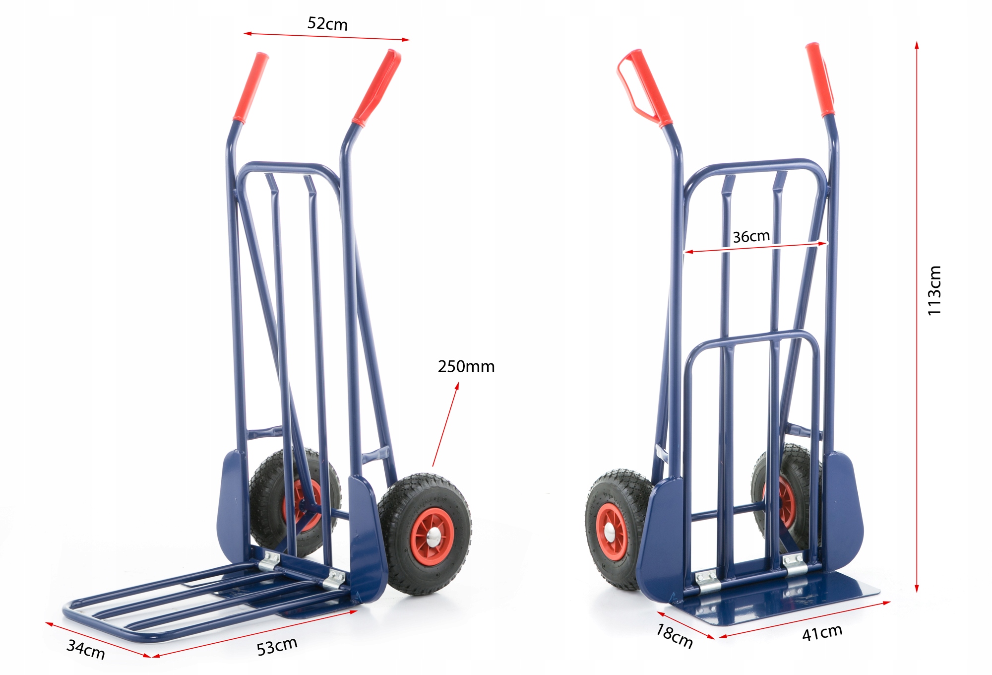 Wózek magazynowy MŁYNARKA składany transportowy HIGHER mocny 280kg SOLIDNY WMS02 — 10