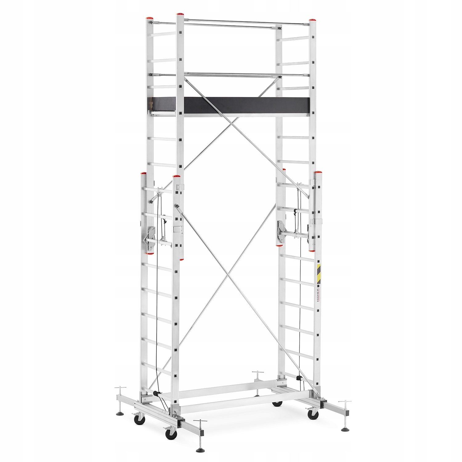 Rusztowanie aluminiowe jezdne wysuwane z linką składane HIGHER 2x9 5,3m — 4