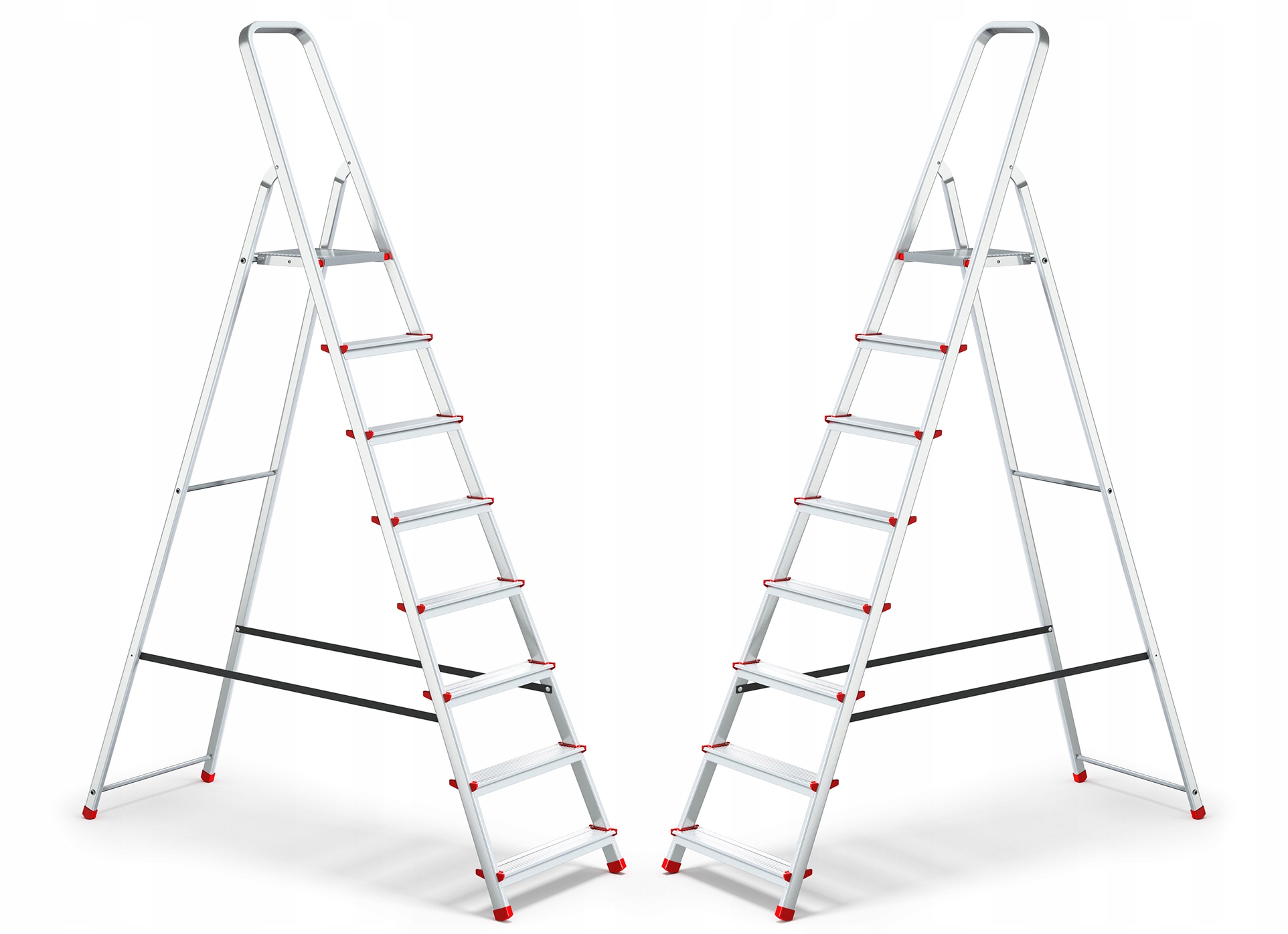 DRABINA domowa 8 stopniowa aluminiowa HIGHER — 2