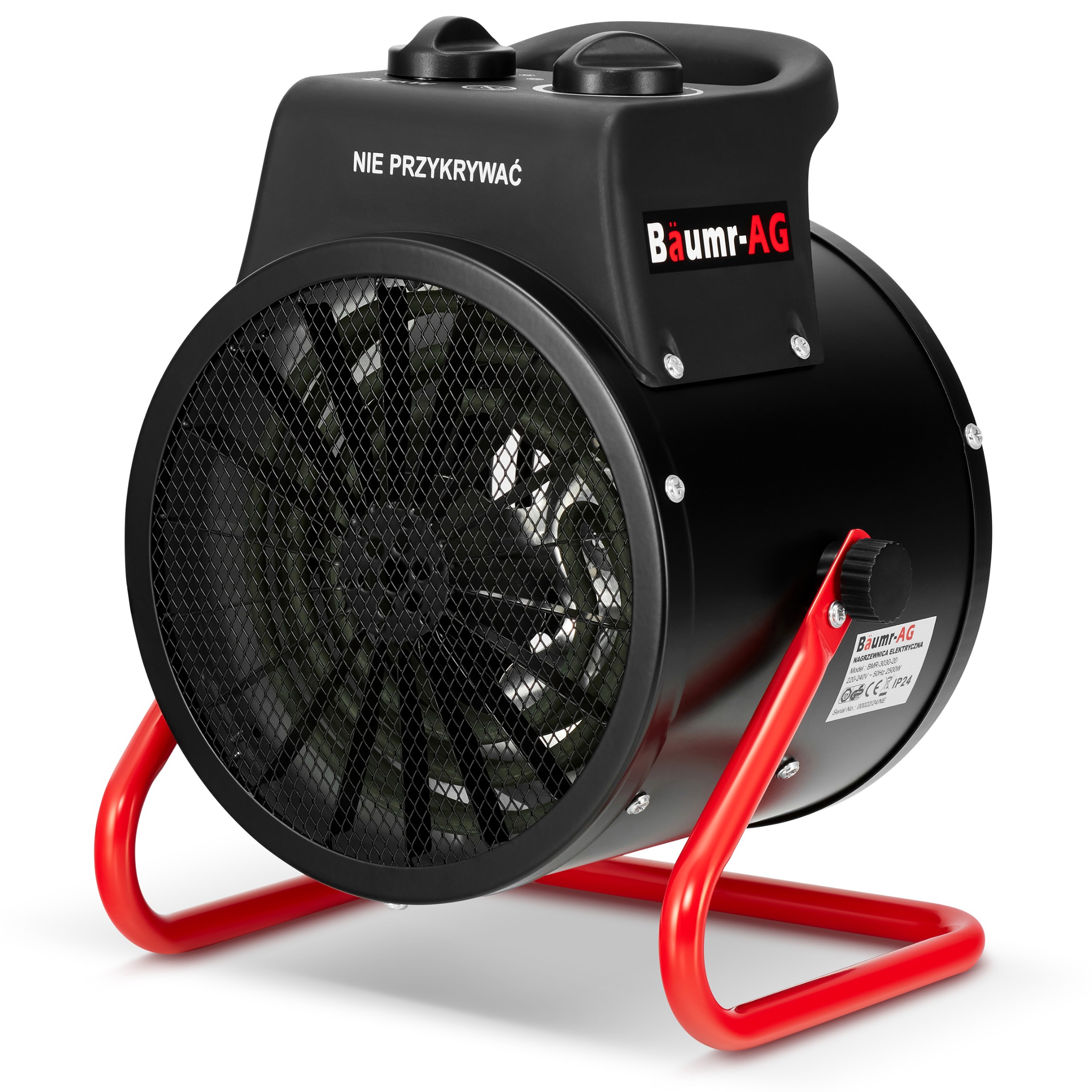 Nagrzewnica elektryczna BAUMR-AG 2,5kW 2500W dmuchawa farelka grzejnik — 10