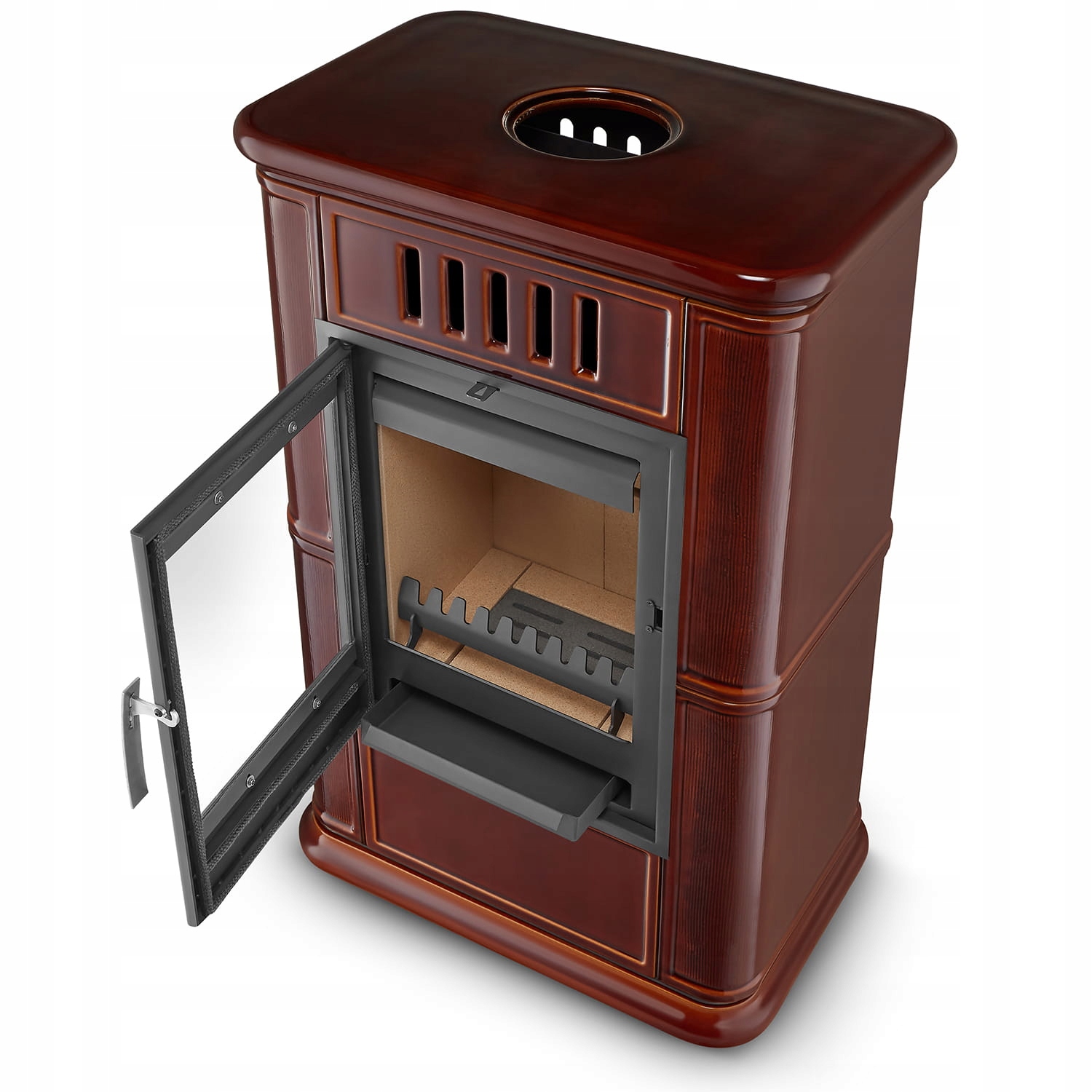 Piec kominek kaflowy piecyk koza wkład kominkowy OLBIA Brown 6,3 kW CDP — 2