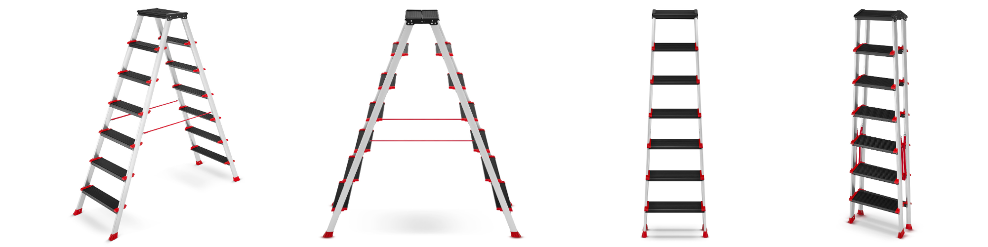 Drabina aluminiowa profesjonalna dwustronna składana HIGHER 2x7 - 3,76 m — 2