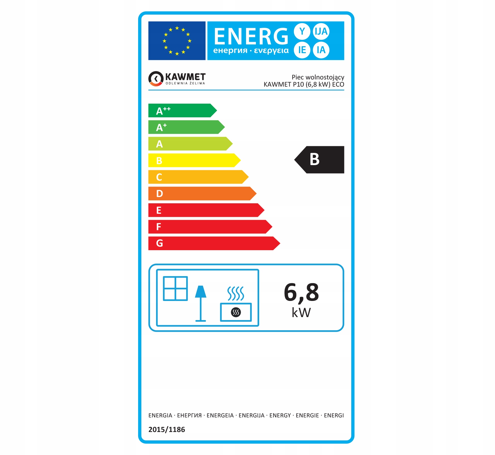 Piec piecyk kominek żeliwny wolnostojący koza KAWMET P10 ECO 6,8 kW k7 — 4